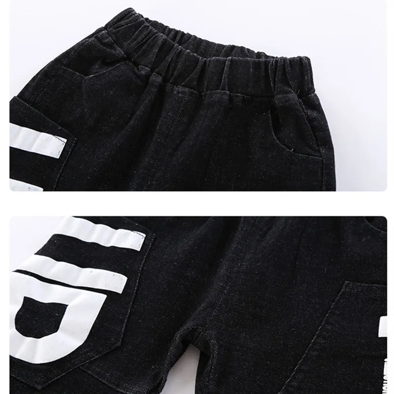 3 Jogger Boys Pants Kids Jeans Bebe Pantalones Fall & Winter Warm Jeans Denim Designed Letters Pants New Year