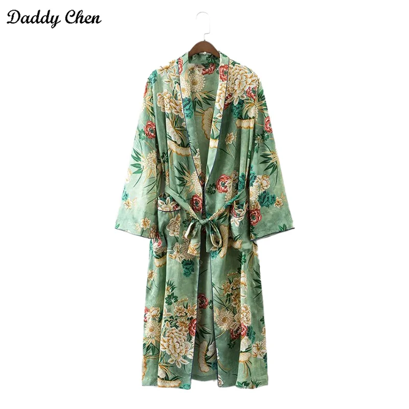 

Vintage Ethnic Floral Print Sashes long Kimono Shirt Women 2017 Fashion Cardigan Casual Blouse Tops blusas chemise femme blusa