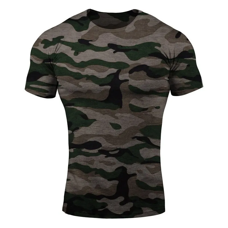 Summer Fashion Men's T Shirt Casual camouflag Short Sleeve T Shirt Mens Clothing Trend Casual Slim Fit Fitness Top Tees XXL 2018
