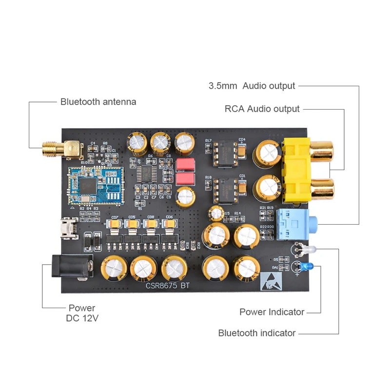  Csr8675 Bluetooth V5.0 Ricevitore Decoder Scheda Audio 24Bit Aptx Hd Pcm5102 Dac Decodifica Audio p