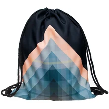 2016 new fashion Women Geometric patterns Backpack 3D printing travel softback mochila drawstring bag School girls backpacks