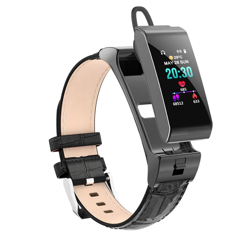 

SAKZNR 2 In 1 Smart Watch Bluetooth Headset Heart Rate Monitor Fitness Tracker AI Voice Control Smartwatch For IOS Android