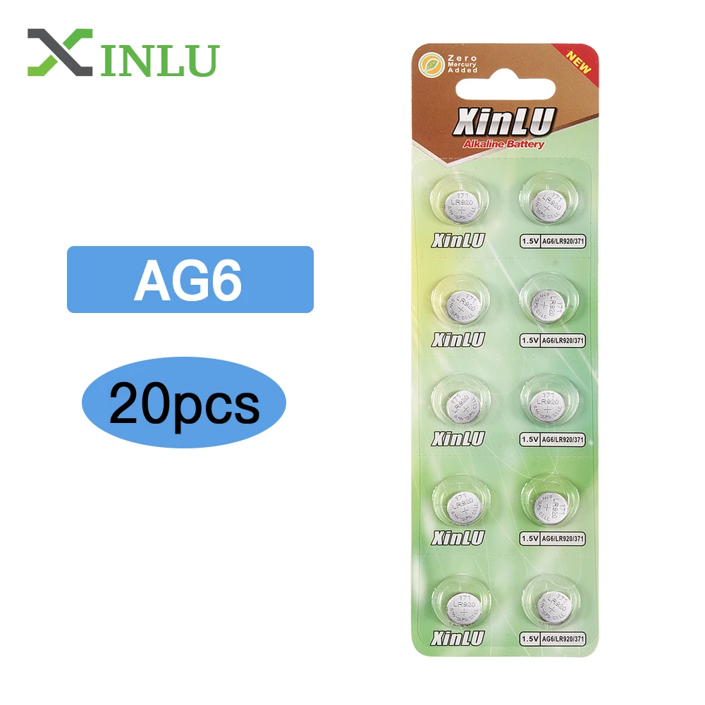 20 шт. AG6 371 SR920SW LR920 SR927 171 370 L921 LR69 SR920 1 55 V кнопочный аккумулятор для мобильных часов