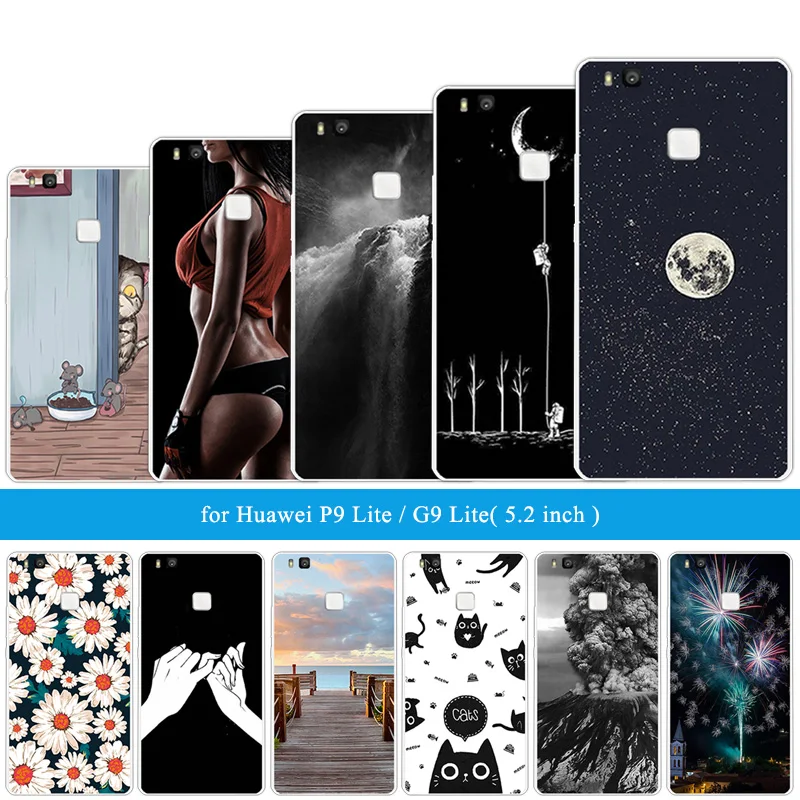 

Case For Huawei P9 Lite Hawei P9Lite Case Silicone Back Cover For Huawei Ascend P9 Lite Covers for Huawei p 9 lite Wooden Coque