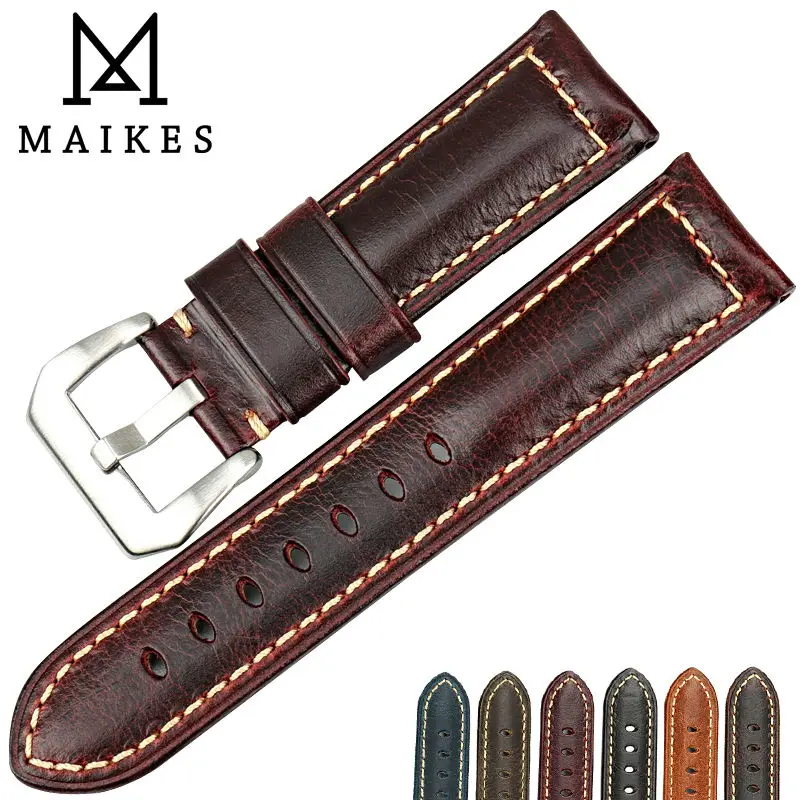 MAIKES лидер продаж аксессуары для часов ремешки итальянский винтажный кожаный