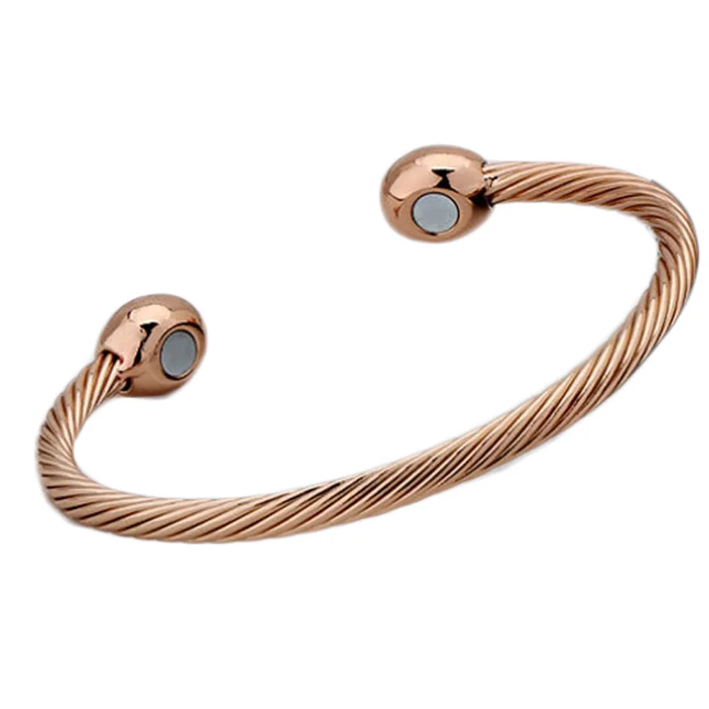 Magnet Jewelry Health Care Energy Bracelets Bangles Healing Copper Magnetic Therapy Bracelet Twisted Open Cuff Bangle | Украшения и