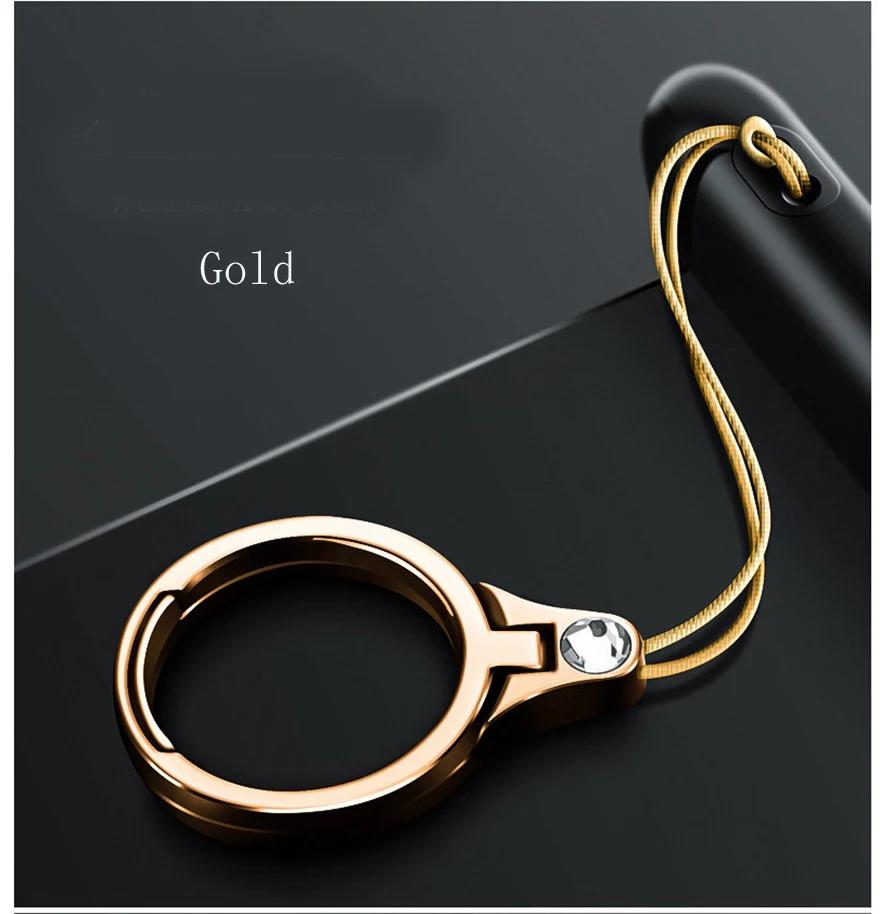 Кольцо из цинкового сплава, Стент, ремешок для ключей, брелок, универсальный ремешок для телефона, Очаровательная подвесная веревка для iPhone, кольцо, держатель, розовое золото - Цвет: Gold