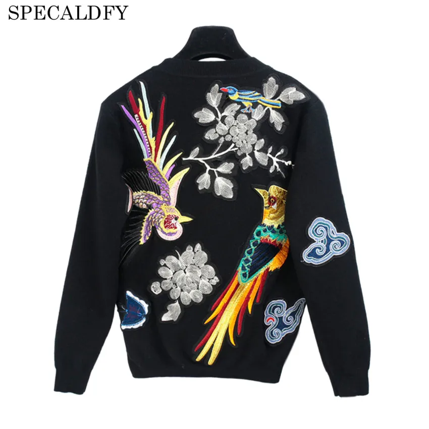 Runway Designer Luxury Brand Sweater Women Long Sleeve Birds Animal ...