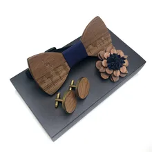 Деревянный лук галстук набор Мужская деревянная брошь и деревянные Запонки галстук мужской s деревянный галстук-бабочка Галстуки Gravatas corbatas бизнес