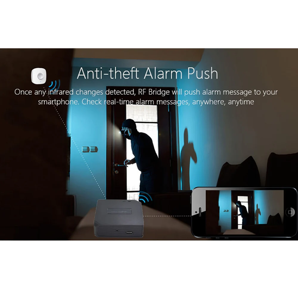  SONOFF Bridge RF Wifi 433mhz with Motion Alarm Sensor PIR2 RIR DW1 Wireless Detector 433 Remote Con - 32916952695
