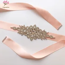 Popodion свадебный горный хрусталь ремень свадебный пояс кристалл свадебный пояс платье аксессуары WAS10133