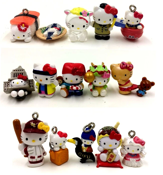10pcs lot random send mini 1 2cm original hello kitty action figure collectible model font b