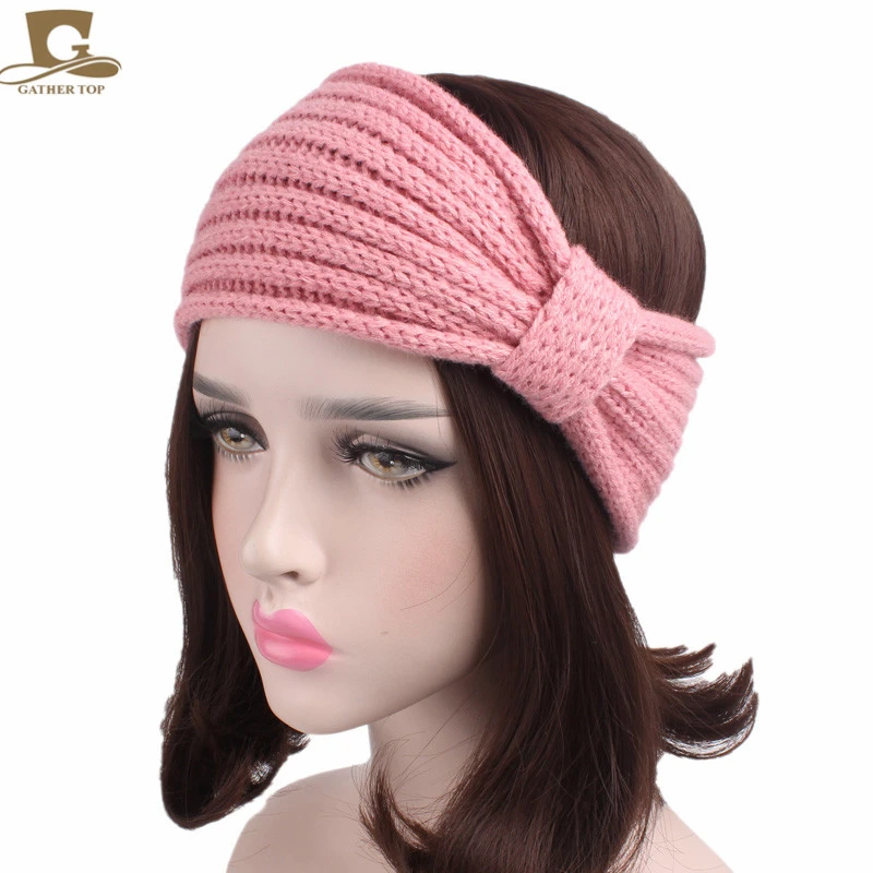 女性結び目スタイルターバンニットヘッドバンドイヤーウォーマー手作りヘッドバンドヘアバンド Knot Turban Knitted Headbandhandmade Headband Aliexpress