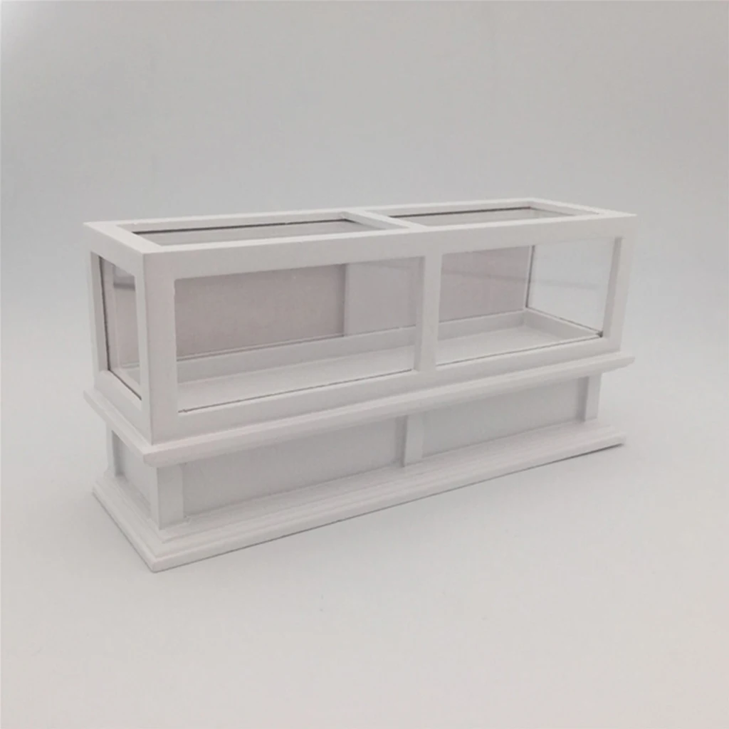 Handcrafts 1/12 Dollhouse Miniature Wooden Display Cabinet Showcase Shopwindow Model Shopping Mall Scenes