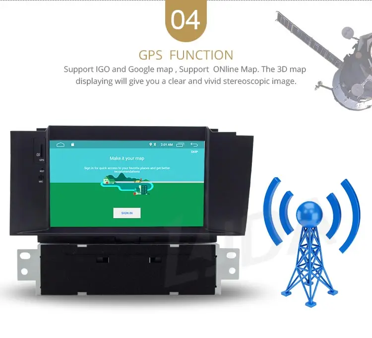 Flash Deal LJDA 1 Din 7 Inch Android 9.1 Car DVD Player For Citroen C4 C4L DS4 Wifi GPS Radio 2G RAM GPS Navigation Radio WIFI Multimedia 6