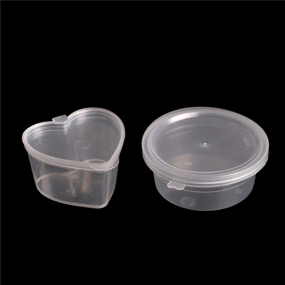 

12pcs/lot Plastic Color Plasticine Clear Containers Glue Putty Foam Ball Storage Boxes 25ml /30ml Slime Storage