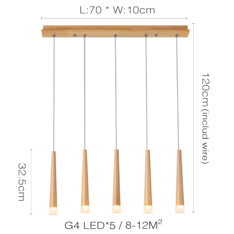 Японский стиль, деревянный современный подвесной потолочный светильник, веревочный подвесной светильник для столовой G4, светодиодная Люстра для кухни - Цвет корпуса: 5 Heads