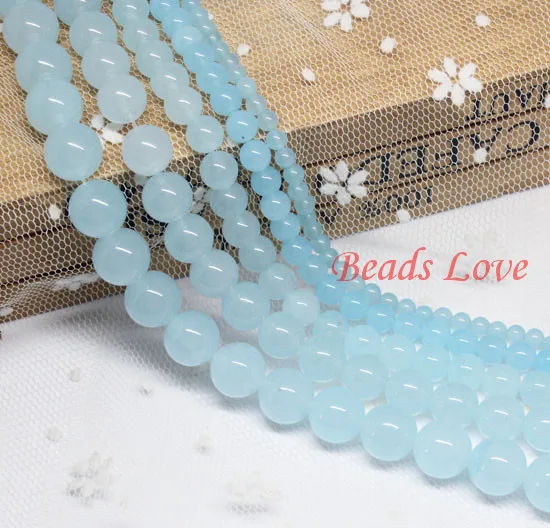 

Hot Sale 4,6,8,10,12mm Aquamarina Jades Round Loose Stone Beads A+ 15.5"/strand Pick Size Free Shipping(f00028)