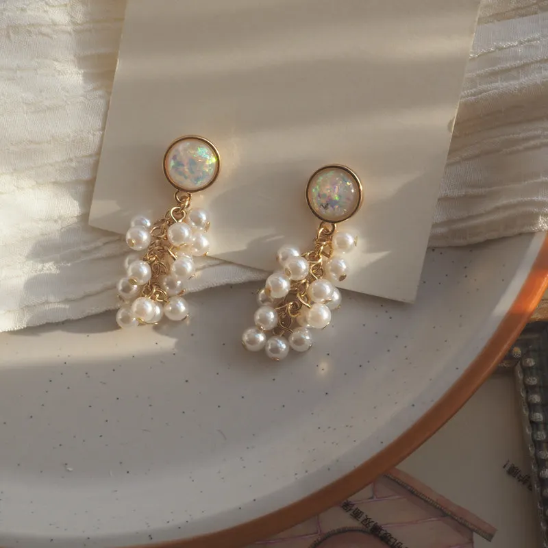 

Timeless Wonder Glam Fringe Faux Pearl Tassel Stud Earrings Party Gorgeous Top Gift Wedding Gown Stunning Pop Ins Prom New 4564