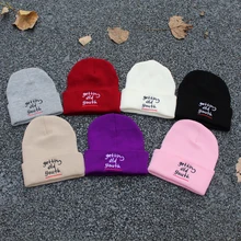 Зимняя вязаная шапка бини, шапки для мужчин и женщин, теплые лыжные шапки с вышитыми буквами в стиле хип-хоп, вязаные акриловые шапочки