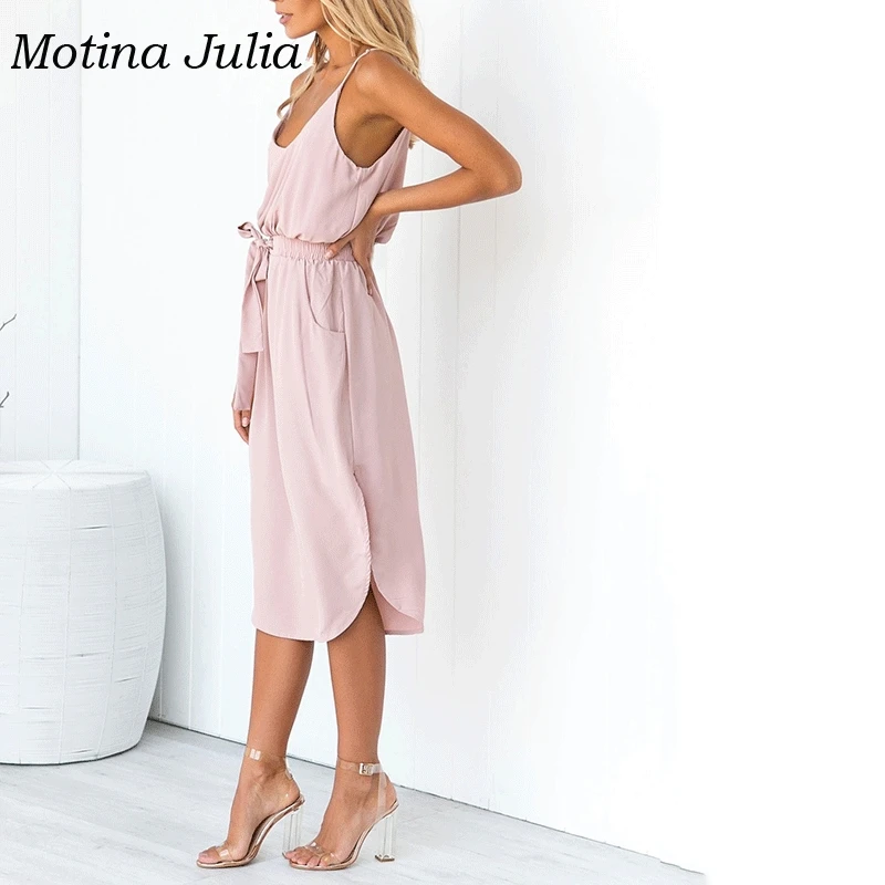 Motina Julia 2019 летнее шифоновое платье Вечерние Клубные Бохо платья с бантом уличная - Фото №1