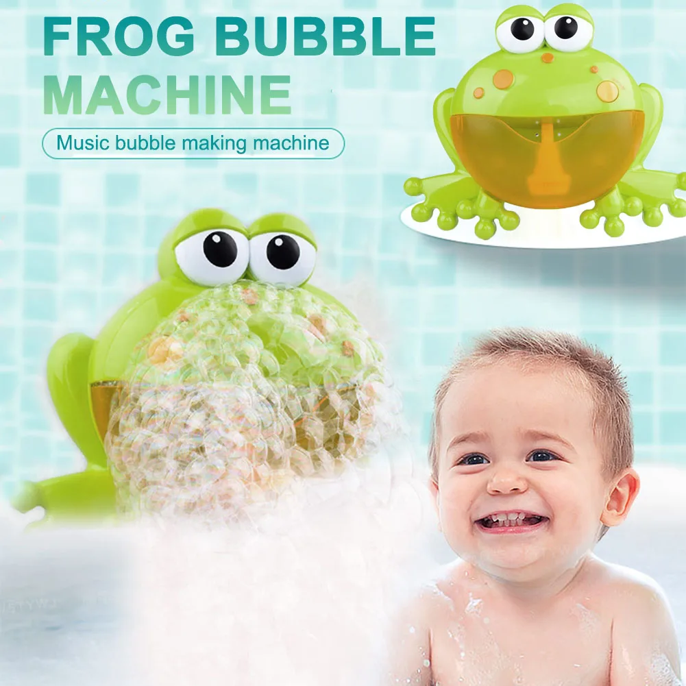 Bubble Machine Big Frogs Automatic Bubble Maker Blower Music Baby Bath