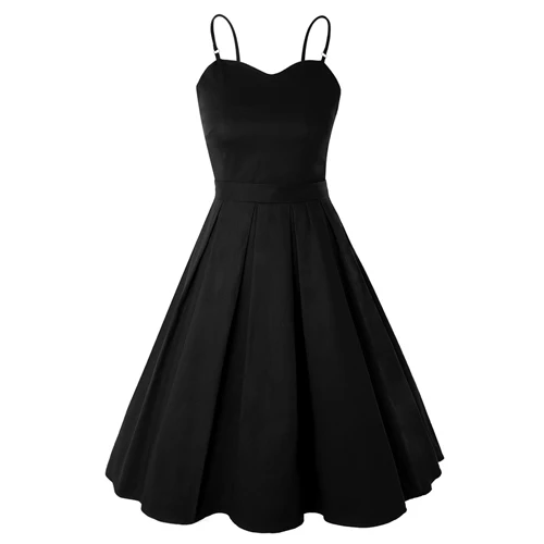 MISSJOY летнее маленькое черное платье kawaii vestidos Бандажное элегантное женское сексуальное винтажное платье на бретельках 4XL Sukienki vestiti - Цвет: Черный
