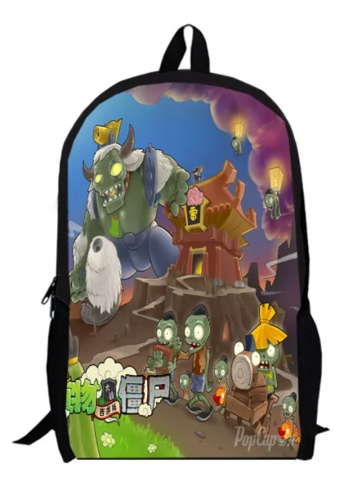 15 дюймов растения PK рюкзак «зомби» двойной слой на заказ мультфильм игра PVZ мужские Аниме сад "Warfare" сумки - Цвет: 15