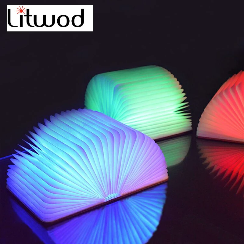 

Litwod Z30 new exotic electronic products LED wooden folding book light creative business gift lights night light