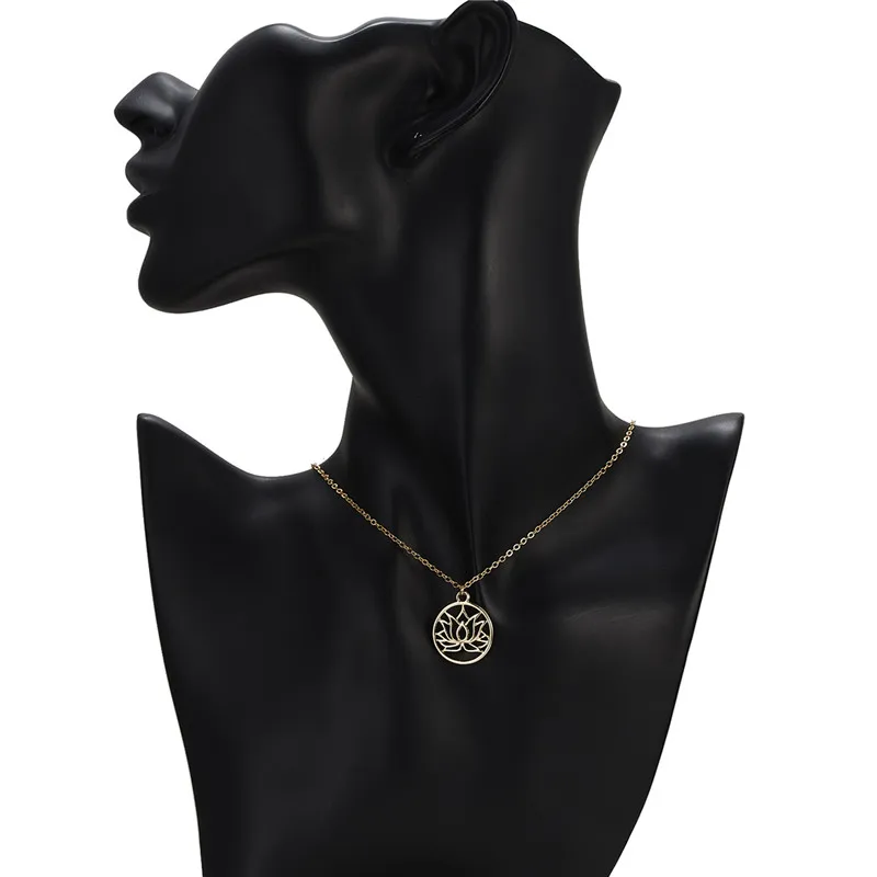 Палм Йога лотос ожерелье для женщин девочка маленький чокер Кулон Подарочная карта сообщения модные ювелирные изделия высокого качества