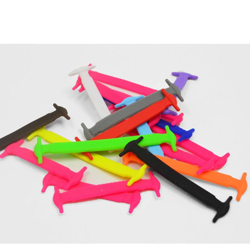 New 1 Set 16 Roots New Fashion Unisex Adults Kids Women Racing Sports Men Laces Elastic Silicone Shoe Lace All Strapless Sneaker