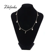 Choker Necklaces for Women Small Simple Metal Stars Moon Pendant Fashion Jewlery Necklace