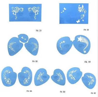 Многоразовые Мягкие трафареты для картин трафарет под краску шаблон глаз Макияж модели вечерние рождественские трафареты для краски детей - Цвет: 7 PAIR