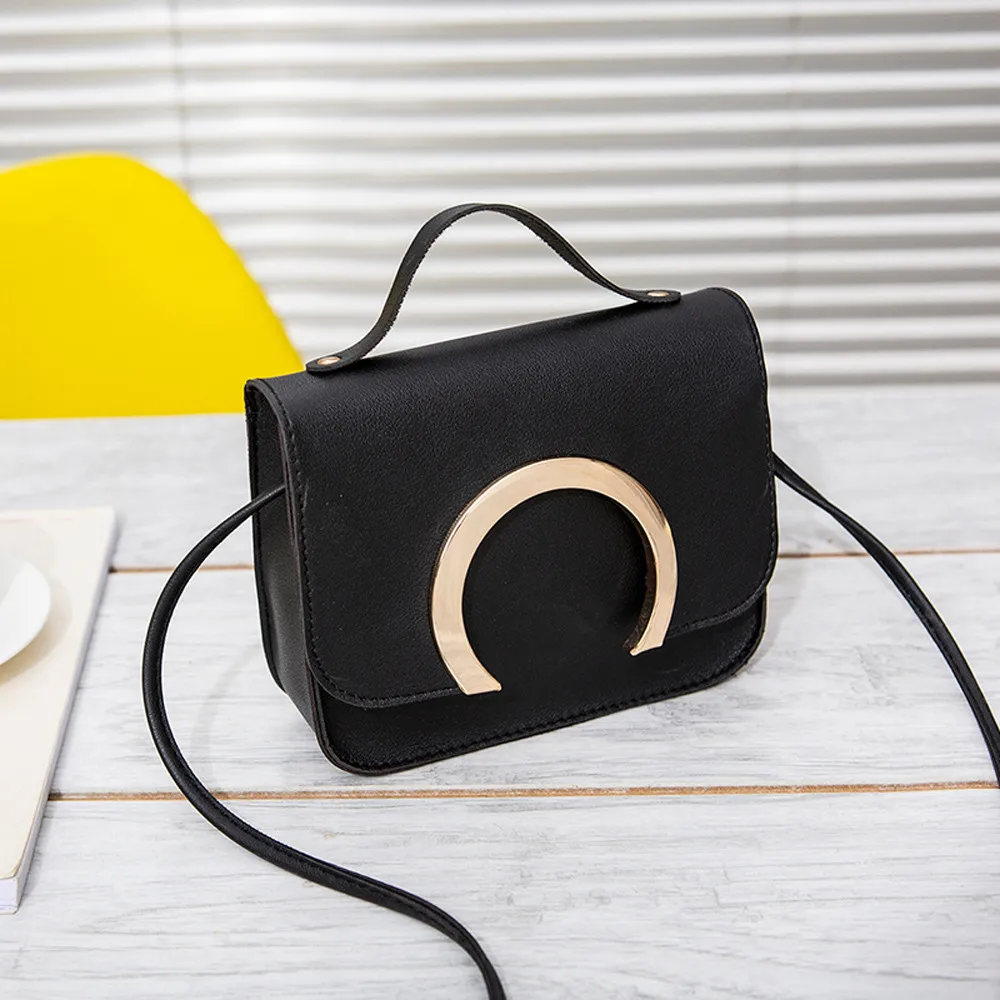 

Women black Chest Bag Fashion Pure Color Leather Messenger Shoulder Bag Sports handbag leisure flap package for girls