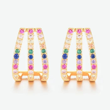 

GODKI Trendy Unique Design Brazilian Stud Earring for women Wedding Cubic Zircon CZ Dubai Bridal Earring Bohemian Hot 2019