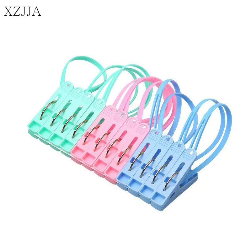 XZJJA 12Pcs/lot Plastic Clothes Pegs Laundry Hanging Clothes Pins Clips