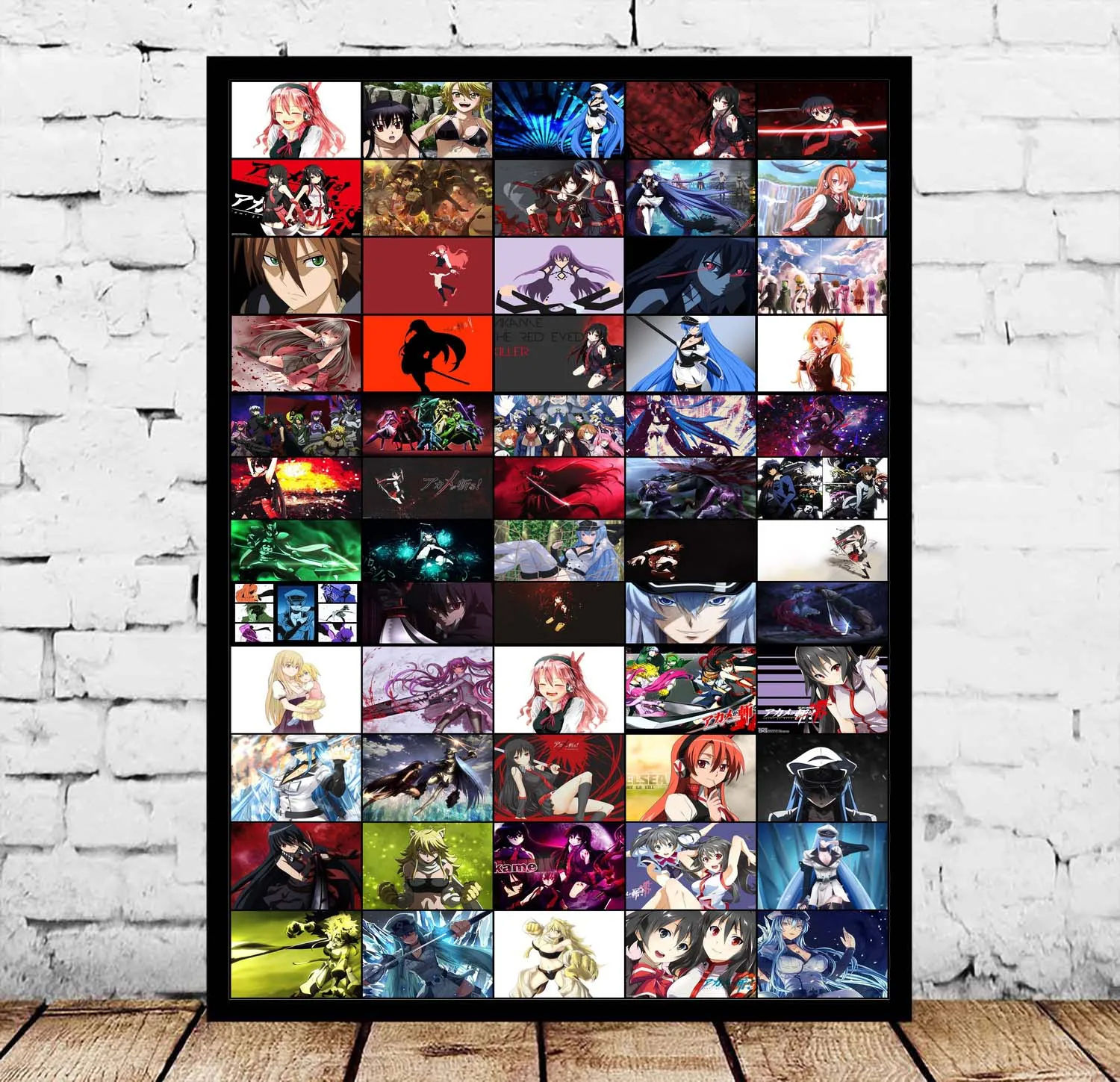 Akame ga KILL японские аниме плакаты шелковая Живопись Wall Art без рамки|Рисование и