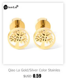 Qiao La модные ретро большие круглые Mujer серьги-кольца из нержавеющей стали золото/серебро круг панк серьги для женщин/девушек ювелирные изделия
