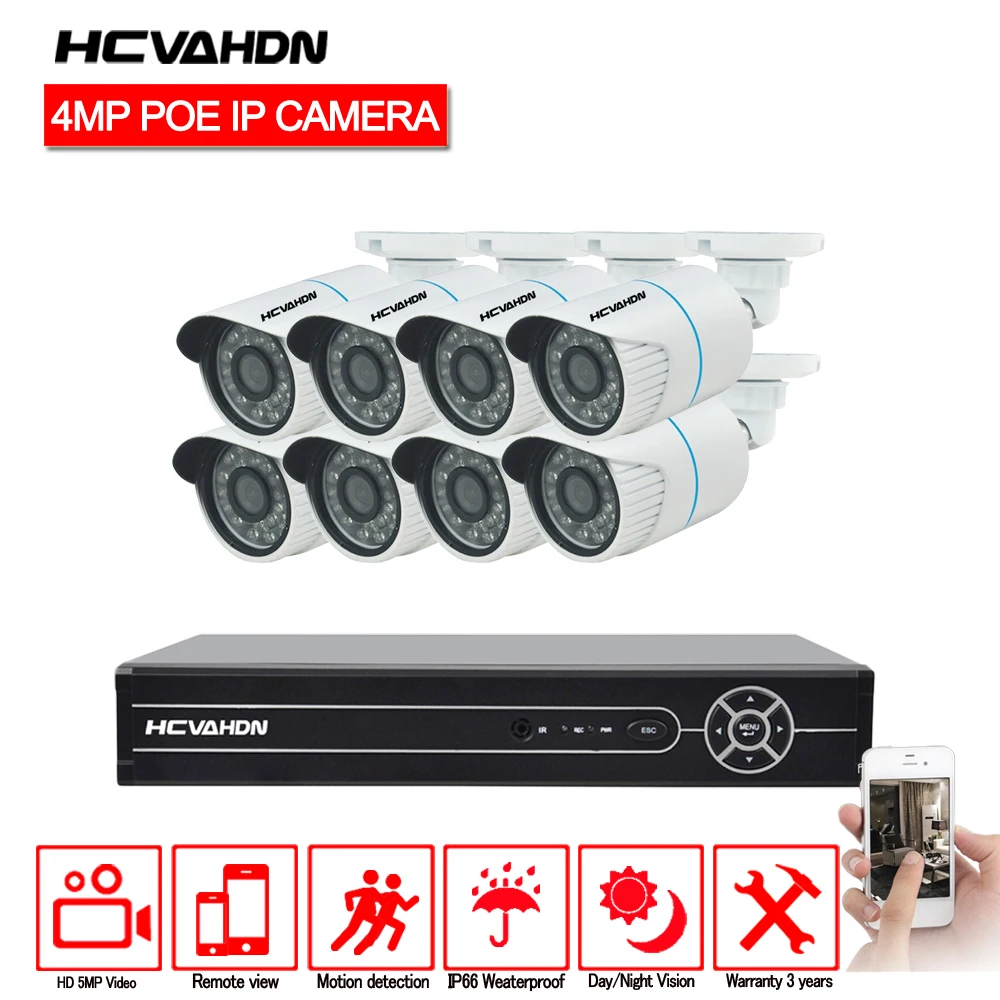 8CH 5MP 1080 P CCTV Камера Системы 4 К HDMI POE NVR комплект 4.0MP Открытый домашней безопасности IP Камера P2P видеонаблюдения Системы комплект