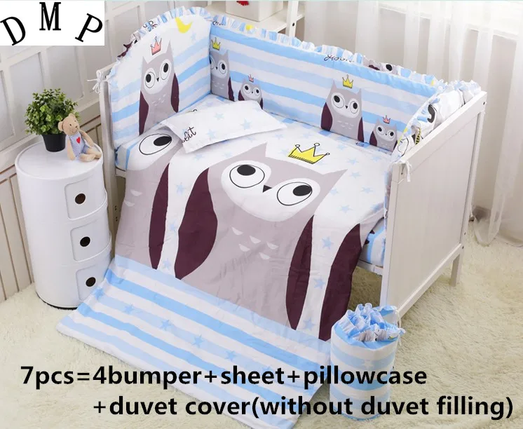 

Promotion! 6/7PCS crib baby bedding 100% cotton bedding kit bed around crib bumper baby cot sets,120*60/120*70cm