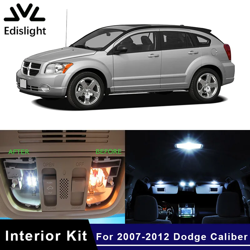 Us 10 73 40 Off Edislight 10pcs White Ice Blue Canbus Led Lamp Car Bulbs Interior Package Kit For 2007 2012 Dodge Caliber Map Dome Plate Light In