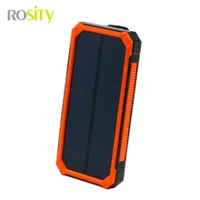 ROSITY new 20000 mah solar power bank bateria externa solar charger powerbank for all mobile phone for pad free shipping