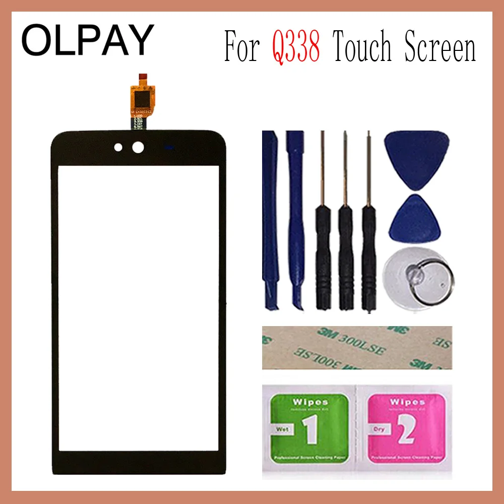 OLPAY 5,0 ''телефон сенсорный экран для Micromax Q338 клякса Q338 сенсорный экран стекло дигитайзер панель объектив сенсор инструменты клей+ салфетки