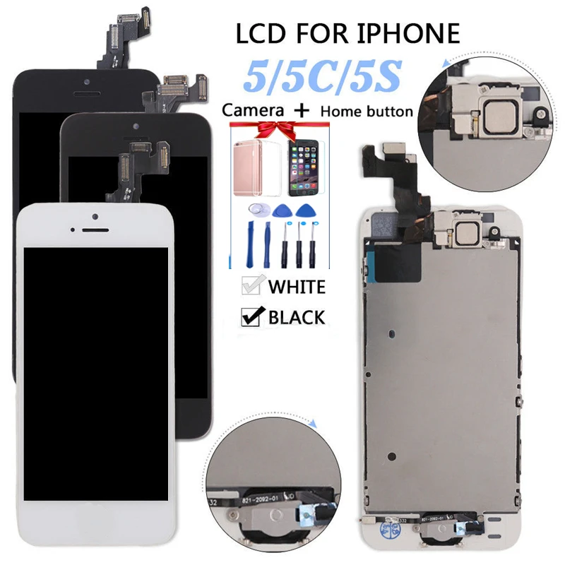 

1 Pcs High Quality Full Assembly LCD screen for iPhone 5/5C/5S/SE LCD Display LCD Touch Screen Digitizer Pantalla+Button+Camera