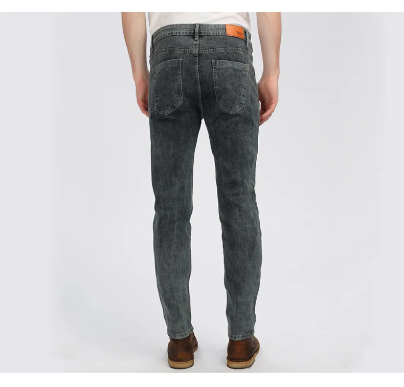 Brother Wang, новинка, Стрейчевые обтягивающие джинсы для мужчин, модные повседневные серые обтягивающие джинсы для мужчин, Брендовые брюки D605