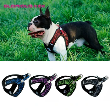 

GLORIOUSKEK Dog Harness Sport V8 Reflective Pet Dog Harness Vest for Small Medium Breed Breathable Mesh Chock Free Quick Release