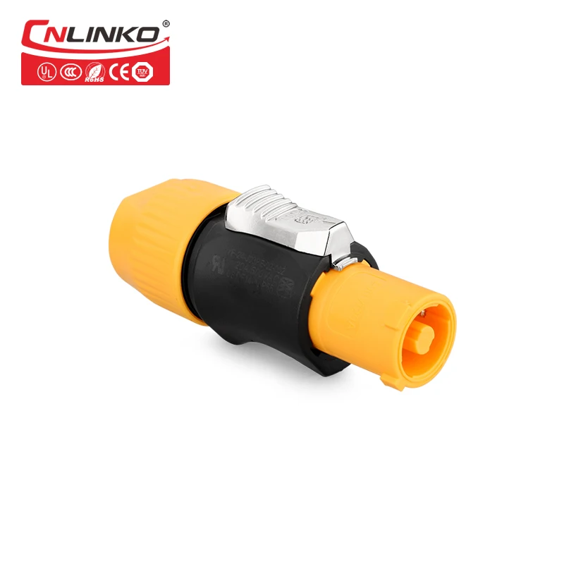 CNLINKO YF24 3pin PBT пластиковые материалы 20A 500 В вилка и розетка желтый