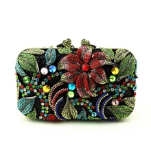 Europäischen Stil Strass Kristall Hochzeit Kupplung für Frauen Handtaschen Blume Kristall Abend Kupplungen für Brautjungfern Günstige Online