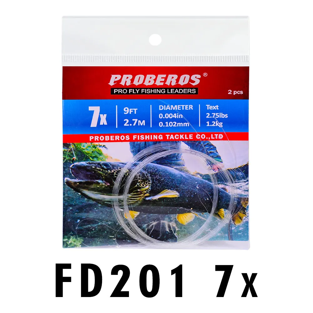 10 шт. PRO BEROS Конический лидер Fly Fishing Line 9FT 0X-6X нейлон лидер ловли рыбы нахлыстом ясный цвет - Цвет: 7X