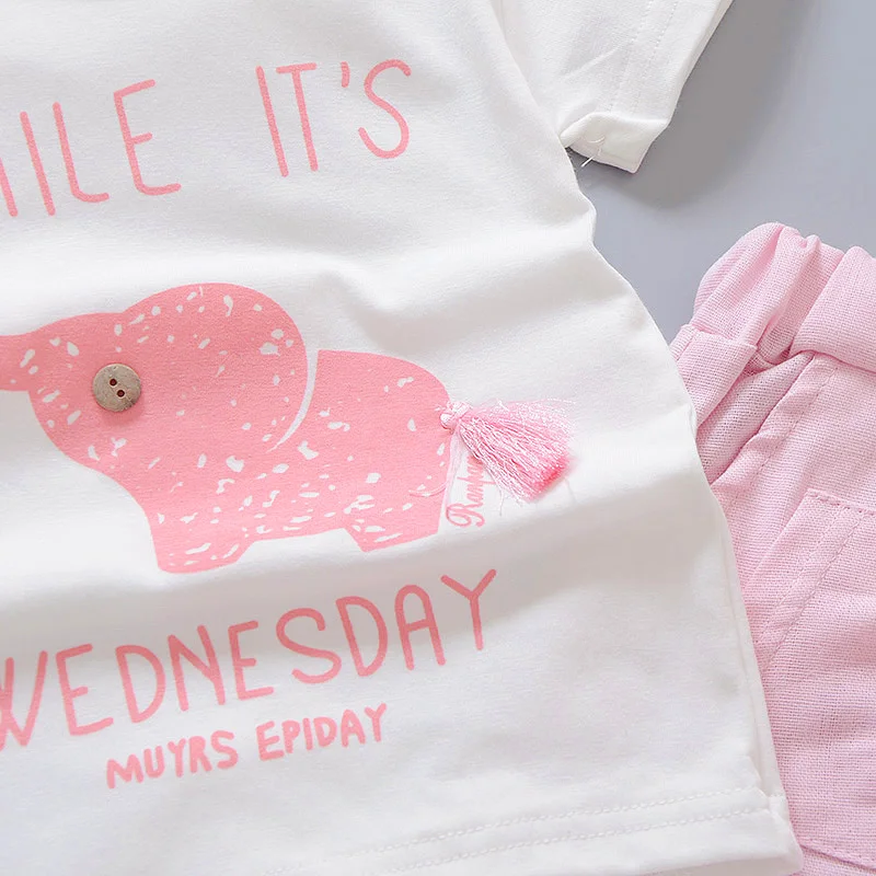 Комплекты одежды для маленьких мальчиков Детская футболка с рисунками животных +